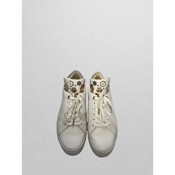 Michael Kors White Fashion Sneaker with Mixed Metallic Detailing (10) - Picture 2 of 4